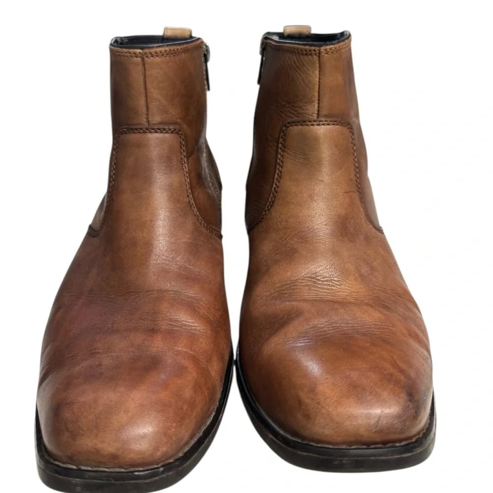 Rockport Men's Tan Chelsea Leather Ankle Boots Size 10